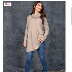 LLBean Women's Respun Cashmere Turtleneck Sweater Oatmeal